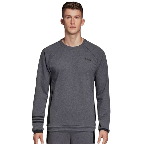 🟢adidas Men’s Dark Grey Crewneck Climate Sweatshirt Size M - Picture 1 of 8